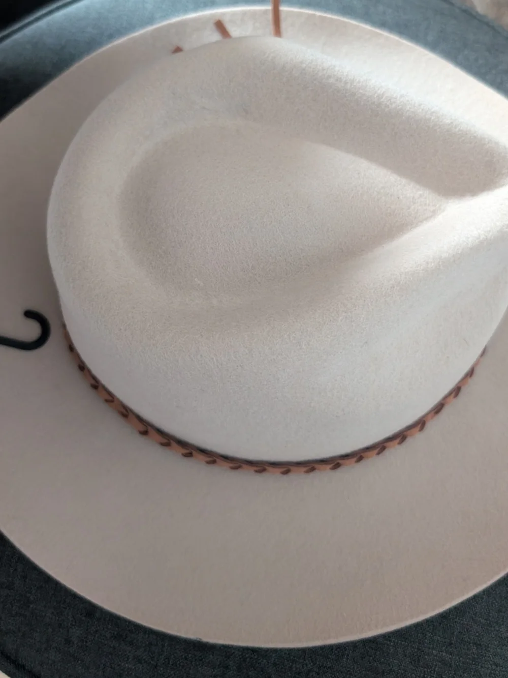 NWT! Banana Republic Cream Felt Fedora with Braided Tan Band M/L